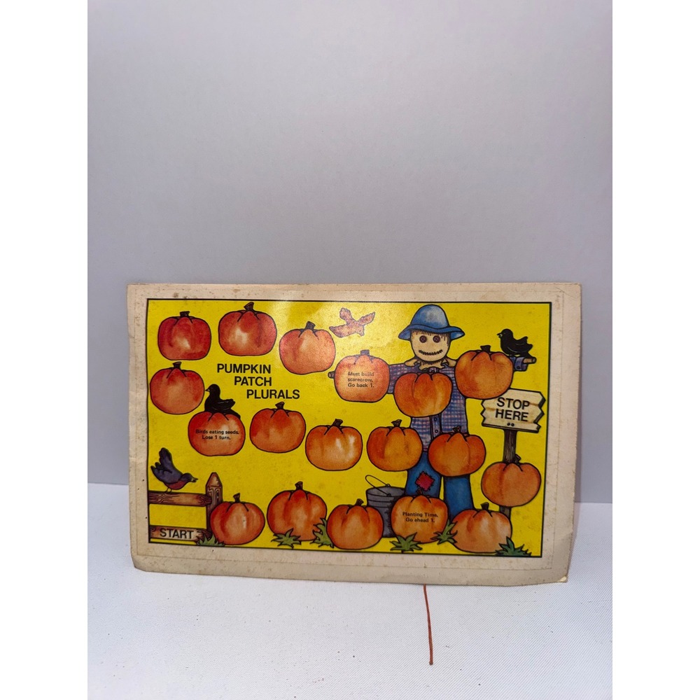Vintage 1979 Pocket Pals Pumpkin Patch Plurals Educational Board Game Learning